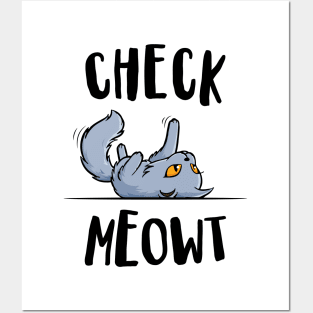 'Funny Check Meowt ' Funny Cat Gift Posters and Art